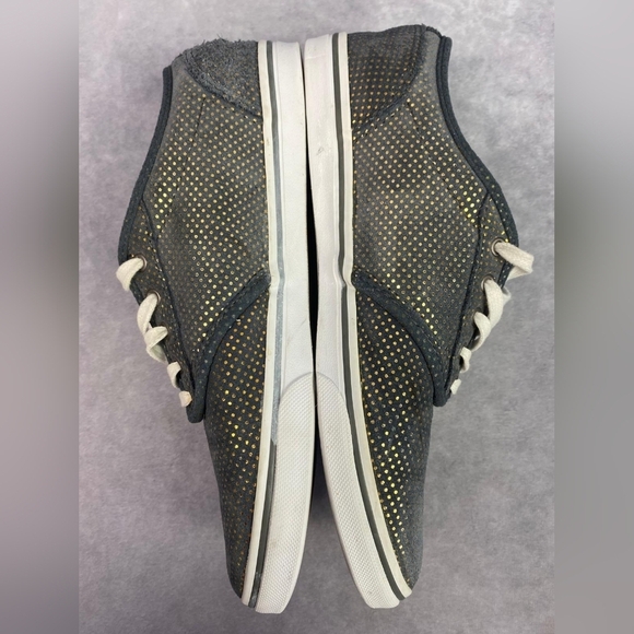 Vans Off The Wall Gray Gold Lace Up Sneaker Shoe Women's Size 7.5 - Picture 5 of 9